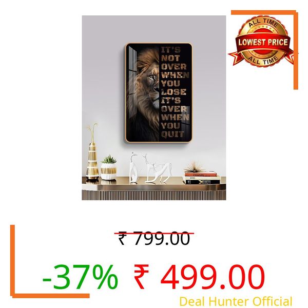 The Next Decor Courageous Spirit Wood Glass Finish Wall Art Decorative Painting for Living Room, Bedroom, Dining Room (Size: 18x12 Inches)