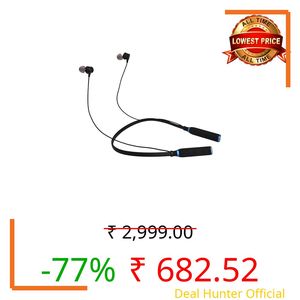 Bouncefit Sonic Bluetooth Wireless Neckband, 60 Hours Continuous Playback Battery, Fast Charge, IPX7, Low Latency, Active Noise Cancellation, Earbuds with Mic Earphones (Blue)