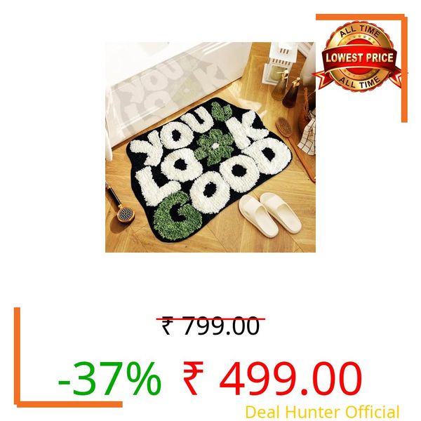 Roseate YouLookGood Super Soft Anti Skid (50x80 cm) Super Absorbent Mats Microfibre 2000 GSM Mat for Bathroom/Bedroom/Kitchen/Door Mat/Floor Mat (Pack of 1)