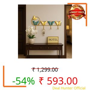 PEDEX Hand Painted Metal Butterfly Shape Key Holder with Hook Decorative Multicolor Wall Key Hanger for Home, Entryway, Office & Living Room Decor