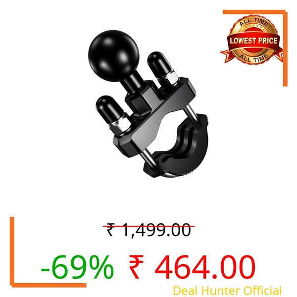 USPOT 1" Ball Handlebar U-Bolt Mount Base | Fits 0.5"–1.5" Rails | Compatible with RAM-Style B Size Double Socket Arms & Motorcycle/Bike Phone Holders