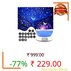 Star Master Galaxy Night Light Projector, LED Star Moon Ceiling Lamp with Multiple Color Modes, USB or Battery Powered, Room Decoration Light for Kids Bedroom