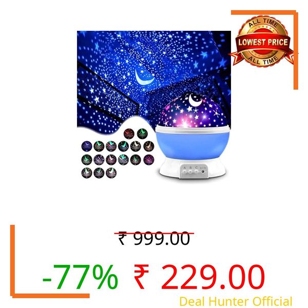 Star Master Galaxy Night Light Projector, LED Star Moon Ceiling Lamp with Multiple Color Modes, USB or Battery Powered, Room Decoration Light for Kids Bedroom