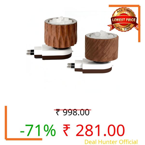 HUISCO Sheesham Wooden Kapoor Dani | Night Camphor Diffuser| Bakhoor Burner| Electric Incense Burner |Dhoop Dani for Home, Office Daily Use for Pooja, Meditation | Aroma Diffuser (Set of 2)
