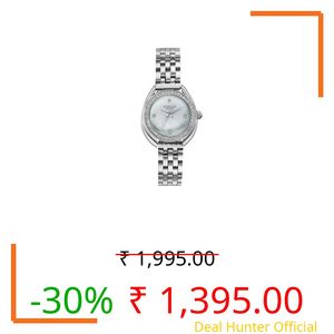 Sonata Poze 7 Analog White MOP Dial SilverSheet Metal Strap Watch for Women - SP80151SM01W