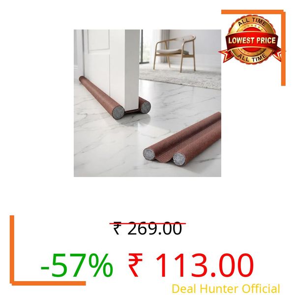 BTfash Door Draft Stopper PVC Size 42Inch | Under Door Dust & Noise Blocker | Cold & Heat Insulation Strip | Door Gap Sealer for Home Doors & Windows | Easy Install | Brown | Pack of 1