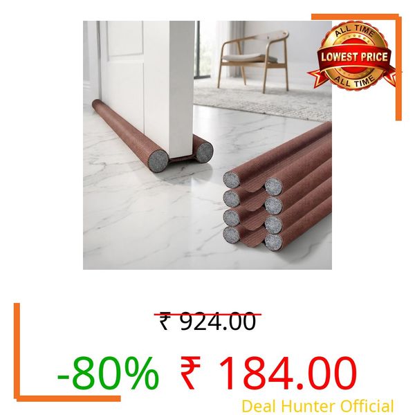 BTfash Door Draft Stopper PVC Size 42Inch | Under Door Dust & Noise Blocker | Cold & Heat Insulation Strip | Door Gap Sealer for Home Doors & Windows | Easy Install | Brown | Pack of 4