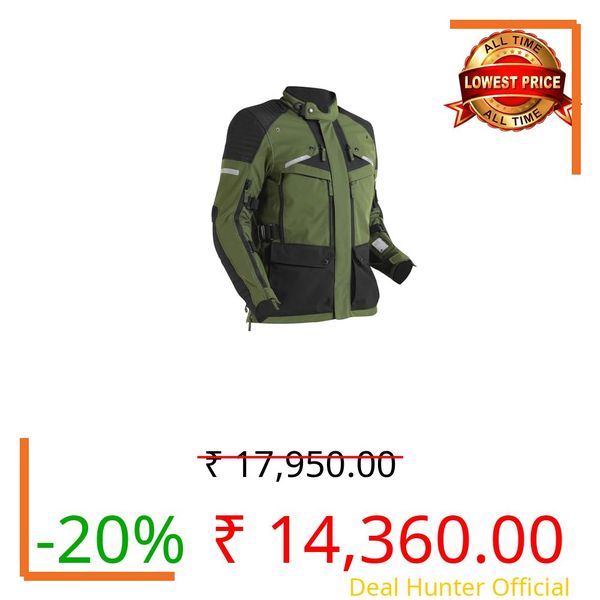 Royal Enfield Nirvik V3 Riding Jacket | Protection: RE Ergo Pro Tech CE Level 2 at Shoulders & Elbows | Norman Tech CE Level 2 back protector, & XY CE Level 1 chest protectors | OLIVE S