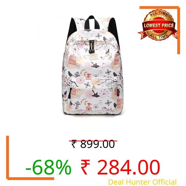 NISHI - Kids Backpack Waterproof Backpack, Girls & Women Stylish Trendy College, School & Casual Daypacks Bag (Multi Crow)