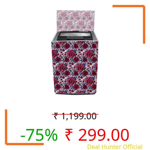 MAHAL CREATION Fully Automatic Top Load Washing Machine Cover Suitable For Samsung, Lg, Godrej, Whirlpool 6.5Kg, 7Kg, 7.5Kg, 8Kg, 9Kg, 10Kg, 11Kg ( 58Dx60Wx94H ), Waterproof Cover, Nya Gulab.