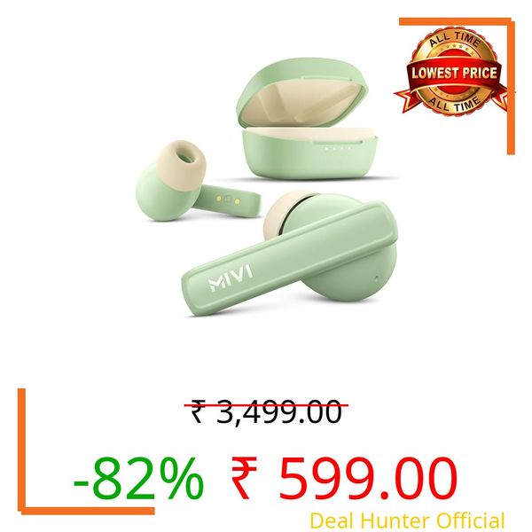 Mivi DuoPods Sync in Ear Earbuds | 60H Playtime Bluetooth Earphones Wireless | Earbuds ENC for Clear Calls | 13mm Drivers Ear Buds Wireless | Gaming Mode | BT 5.3 TWS ENC Earbuds Style | Earpods