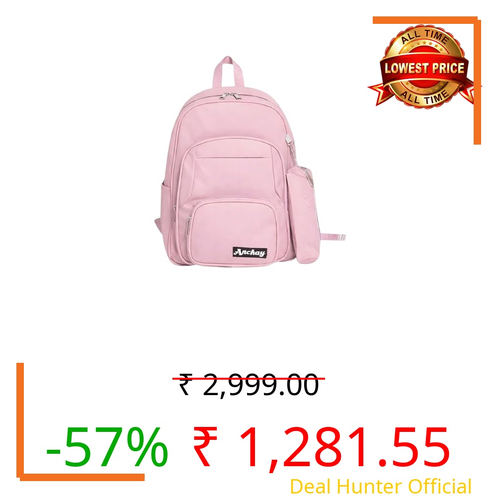 ANCHAY Haze 14L Waterproof Laptop Bag for Women & Girls | Fits 15.6 Inch Laptop | Sutaible for Daily Use, Office, College & Back to School | Multipurpose Travel Backpack (Pink)