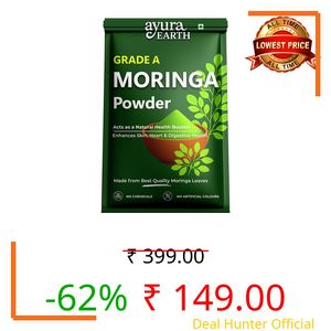 AyuraEarth Organic Moringa Powder Superfood (200g) for Weight Loss, Diabetes, Eating & Immunity, Height, Kids - Drumstick Juice, Murungai Keerai, Pure Fresh Munagaku Leaf Organic
