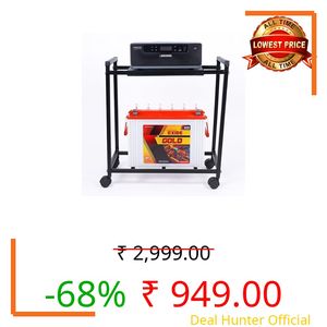 Koopso Premium Inverter Trolley for Home | Heavy-Duty Inverter Stand | Durable InverterStand for Home 1 Battery Setup | Max Weight Capacity 100Kg+ | 360° Caster Wheels