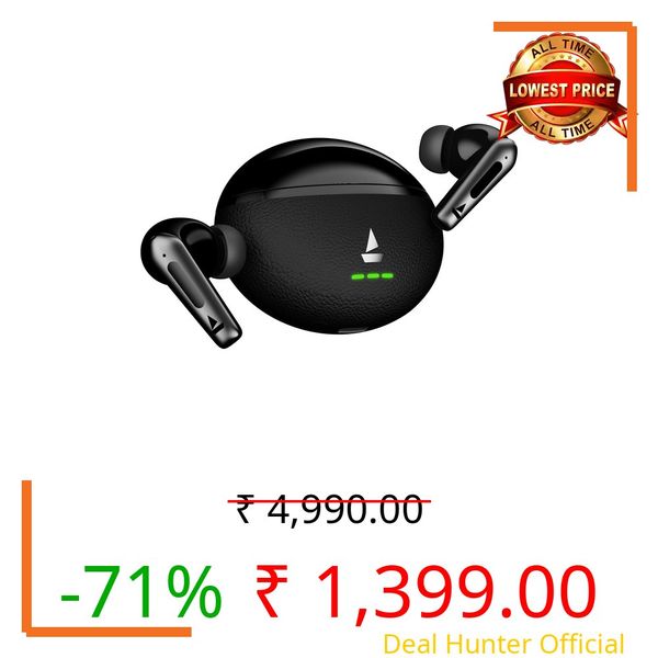 boAt Airdopes Prime 512 (2026 Launch) Volume Swipe Control, 4Mics AI-ENx, 50H Battery, Multi Connect, App Support, BT v6.1, Bluetooth Earbuds, TWS Ear Buds Wireless Earphones with mic(Midnight Pebble)