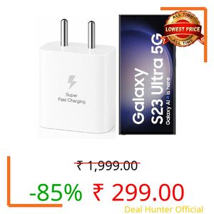 Sthetik Original 25W Charger Adapter Compatible with Samsung Galaxy S/A/M/F/Z Series S24 Ultra/S25 fe/S23/S22/S21/21 fe/S20/M17 5G/M34/M54/M53 5g/M35/F17/A34/A55 5G,F15,BIS Certified