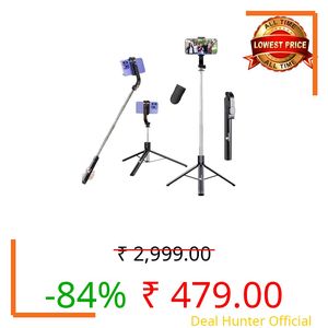 Kratos K51, 67Inch/ 170cm Long Selfie Stick Tripod with Wireless Remote, Long Tripod Stand with 360° Rotation, Compatible with Mobile/GoPro for Travel,Compatible with iPhone & All Smartphones