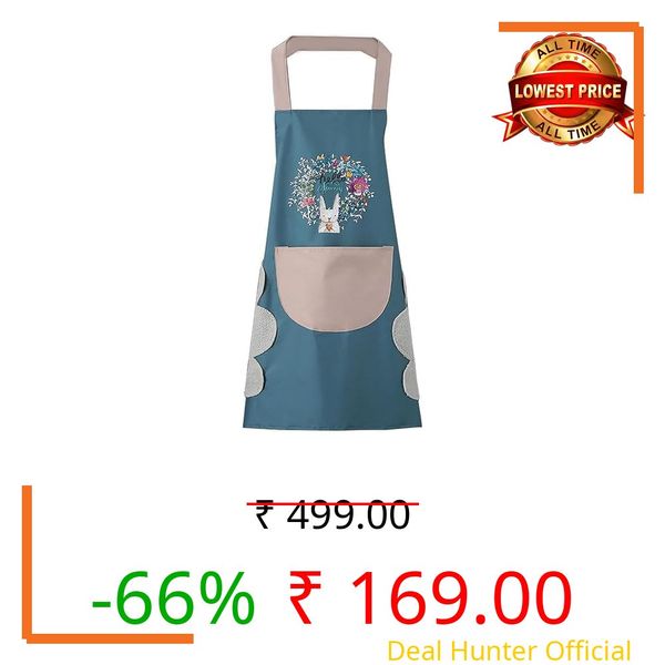 Gadget Deals- kitchen apron for women waterproof | kitchen apron for women | apron for kitchen |with Big Front Pocket Hand-Wiping Towel- chef apron for men