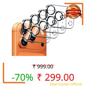 NEXVEU (PACK OF 4 Camera lens protector For IPHONE 17 PRO (CLEAR) UHD 9H Glass, Drop & Scratch Resistant, Waterproof, Case Friendly, Removable, Heavy Duty Camera Protector.