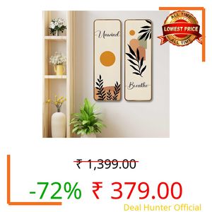 Livin'luxe Unwind & Breathe Abstract Wall Panel Set of 2 | Premium Sparkle Lamination Finish | Minimal Modern MDF Wall Décor for Living Room, Bedroom & Office (12 x 18 Inch) AS-07