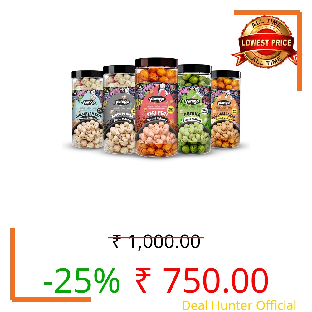 Roasted Makhana | Phool Makhana | Try All Flavors (Pack 80g X 5) | Healthy Tasty Snacks | Roasted - Not Fried | Gluten Free | No Cholesterol | combo pack