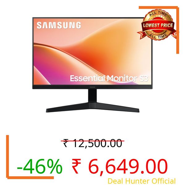 Samsung 24" Flat Monitor | FHD (1920 x 1080)| 100 Hz | 5 ms | D-Sub & HDMI Ports | Game Mode | Wide Viewing Angle | 3000:1 Contrast Ratio | Eye Saver Mode | Wall Mountable | LS24F330EAWXXL | Black