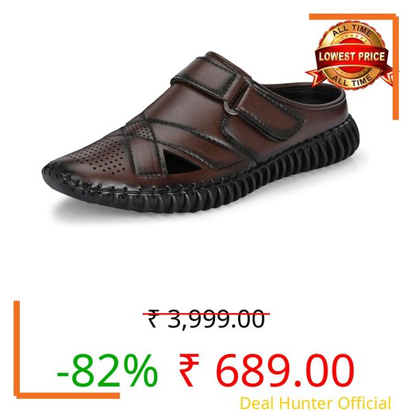 KASTAVA KS 102X Comfortable Premium Synthetic Casual Sandals | Adjust Velcro Closure | Lightweight Everyday Wear Sandals for Men