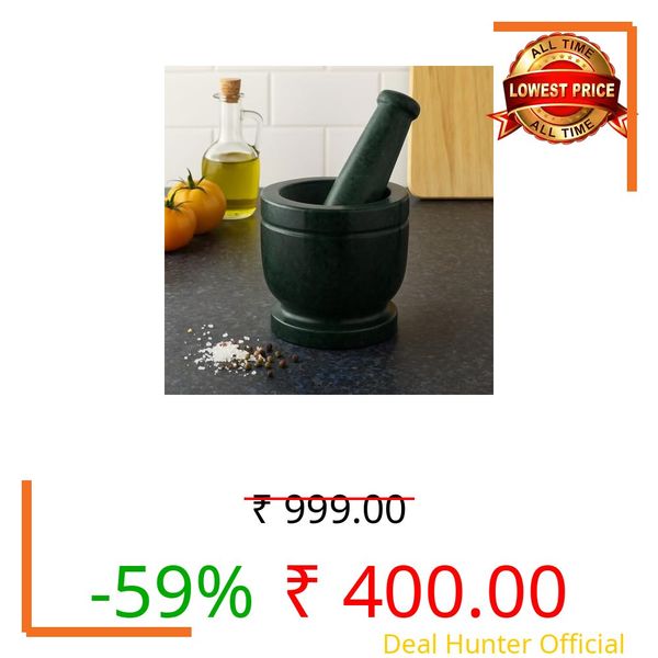 Premium White Marble Mortar and Pestle Set, for Grinding Spices, Herbs Natural & Traditional Grinder (Green 4 * 4 inch)