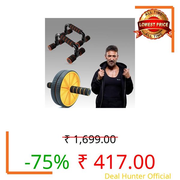 Wearslim Professional Ab Roller and Push Up Stand Bar Combo | Dips Stand for Calisthenics, Handstand Bars | Abs Workout Equipment & Home Gym Strength Training for Men & Women