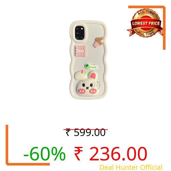 Fancy Back Cover for Samsung Galaxy A31 Cute Panda 3D Cartoon Silicone Phone Case (White)