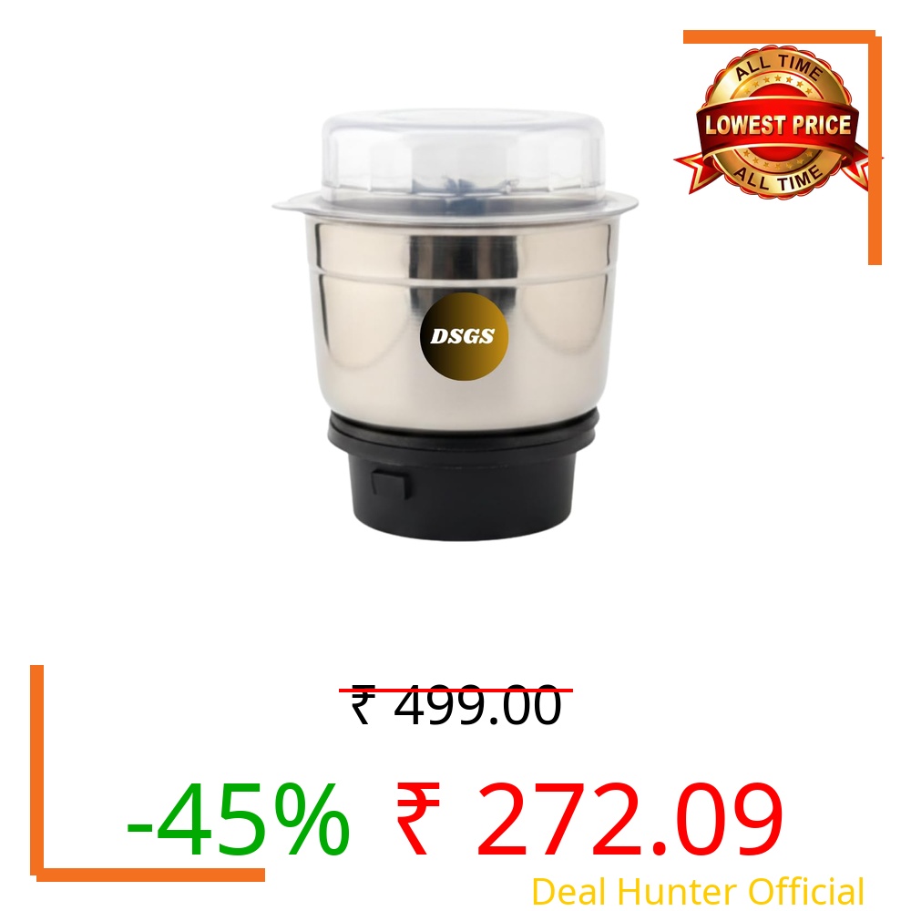 DSGS Mixer Grinder Chutney Jar Compatible For Bajaj, Jyothi, Prestige, Preethi, Sumeet, Orient, Rico, Morophy Richards, Croma, Nirlep, Jaipan, Lifelong (250 Ml)