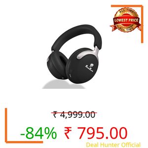 PunnkFunnk Wireless Over-Ear Bluetooth Headphones – Deep Bass, Noise Isolation, Soft Cushioned Earcups, Foldable Lightweight Design, HD Mic for Gaming, Music & Calls (Black)
