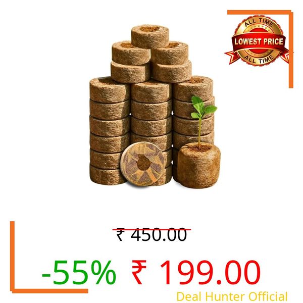 GREENLOOP Cocopeat Coins | Jiffy Plug for Seeds| 40mm Size| 25 Coir Coins
