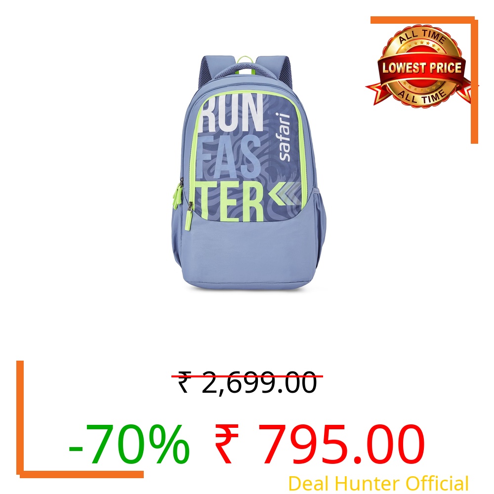 Safari Sigma 36L School bag for Boys and Girls, Office use/travel bag for man & women, Casual 3 Compartment Printed Large Men's Backpack Bags with Organizer, File holder, Color - Blue