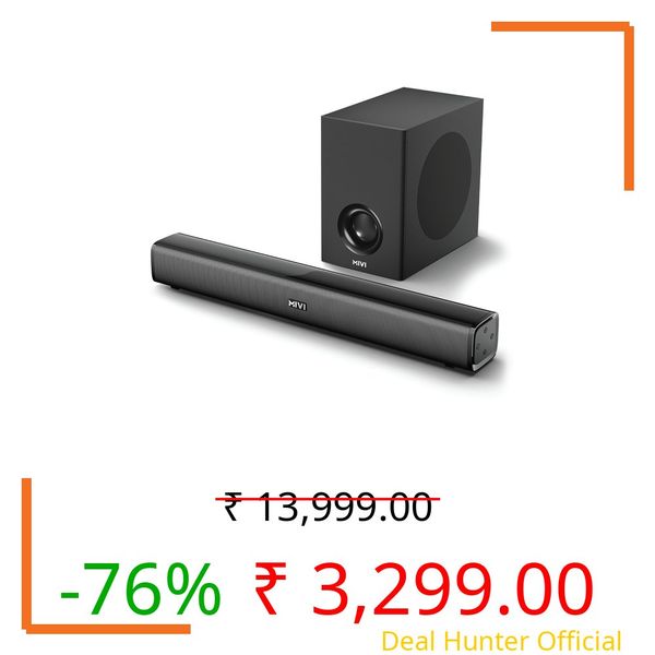 Mivi Nex 100 Sound Bar for Smart TV | 90W 2.1 Channel Home Theatre Speaker with Subwoofer | Bluetooth v5.3 | Deep Bass | Music System for Wireless | Speaker Home Theatre | Made in India