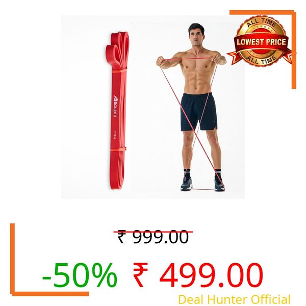 Boldfit Heavy Resistance Band for Workout & Exercise Pull Up, Stretching & Toning Bands for Men & Women Resistance Band Set for Home & Gym Workouts (Red, 7–15 Kg)
