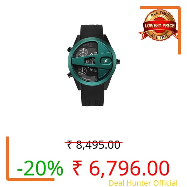 Fastrack Overdrive Micromotor Quartz Analog with Black Dial Black Silicon Strap Watch for Men - 3331KP01