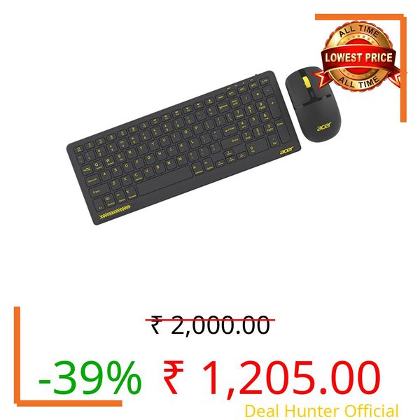 Acer ZenKeys Duo Wireless Keyboard & Mouse Combo | 2.4 GHz + Bluetooth | Rechargeable 500 mAh Type-C | 99-Key Silent Keyboard | 1600 DPI Optical Mouse | 10m Range | Windows/macOS/Linux Compatible