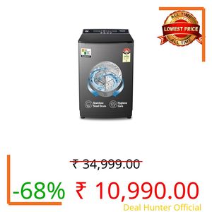 VW V8 TurboWash 8 Kg 5 Star Fully-Automatic Top Loading Washing Machine (Grey)