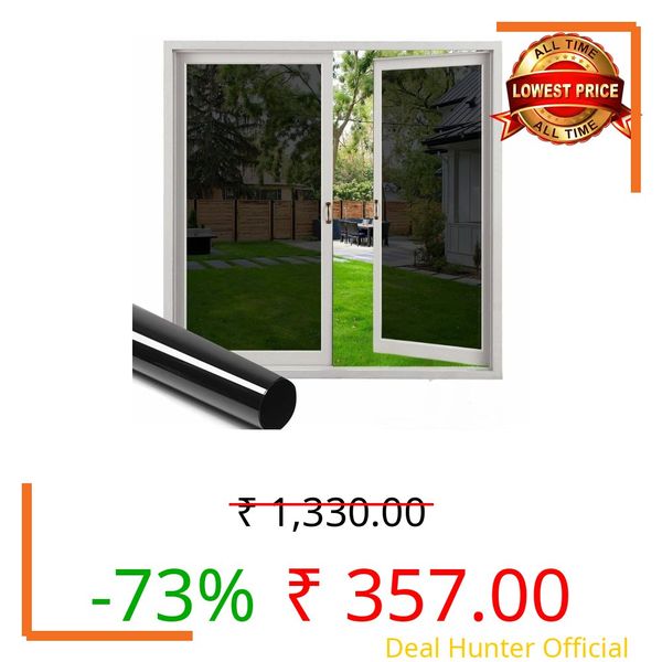 ELORAA 5% Black GlassFilm Window Film Window Sticker Glass stickerFor Privacy, Sun Control UV Blocking for Home, Office & Bathroom (24 Inch X 84 Inch)