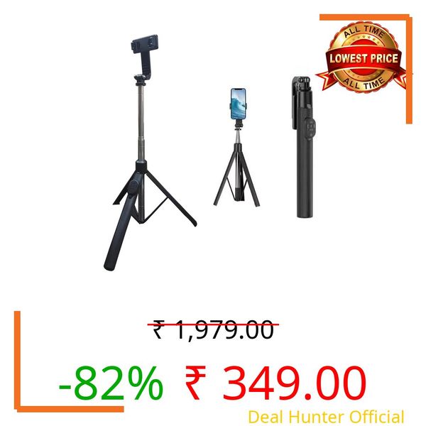 Kratos Selfie Stick Tripod with 170 cm Reinforced Stand for Mobile Phones, Bluetooth-Enabled Long Selfie Stick for Travel and Vlogging, Compatible with iPhone and All Smartphones