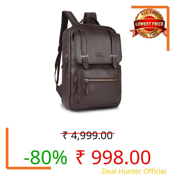 SAULT Vegan Leather Casual 15.6 Inch Laptop Travel Business College Office Backpack for Men & Women