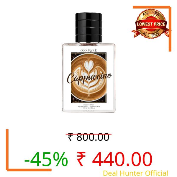 ODOURABLE Cappuccino Perfume | Long Lasting Coffee Eau De Parfum for Men & Women | Rich Coffee • Creamy Vanilla • Brown Sugar • Warm Amber | 50ml Premium Fragrance
