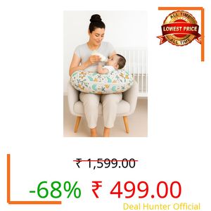 MOM & SON Multipurpose Baby Feeding Pillow | Nursing Support Pillow for Breastfeeding & Bottle Feeding | Maternity Feedingpillow | Newborn Essentials | Adjustable Strap Feeding Pillow (0-12 Months)