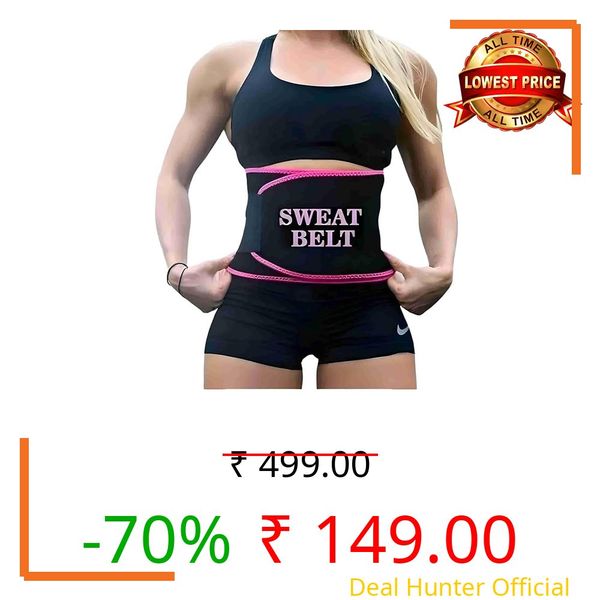 VITALWEAR Non-Tearable Sweat Belt for Men & Women – Sauna Waist Trainer for Fat Loss & Stomach Shaping (Black)