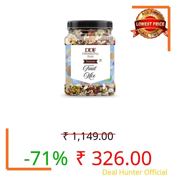 Dikshika Dry Fruits Premium Trail Mix 500 GM | 8 in 1 Superfoods | California Almond | Cashews | Cranberries Green & Black Raisins | Seeds - Pumpkin | Flax | Sunflower Seeds | High Protein | Fibre-Rich | Oil-Free | Non-Salted | Healthy Snack for Anytime Energy
