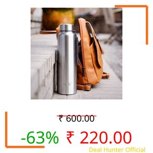 Clazkit Amaze Pro Classic 1000ml Sporty Stainless Steel Water Bottle|ISI Certified| SLeakproof, Rust-Free, BPA-Free, Durable for College, Fridge, Sports, Gym, Yoga & Office – Easy to Clean & Reusable