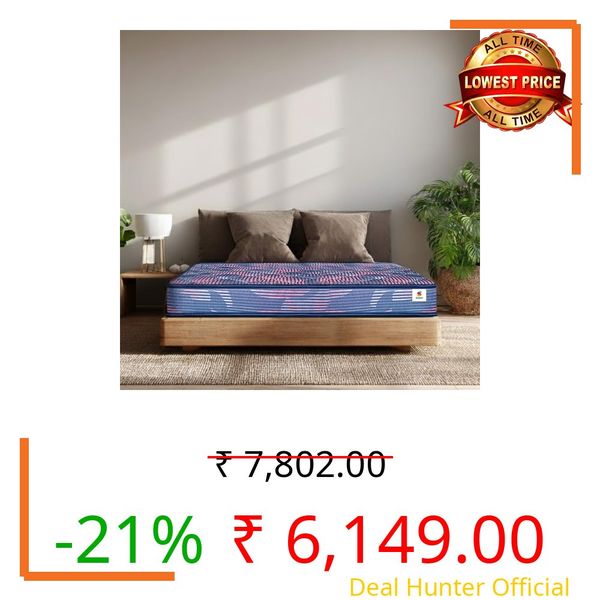 Sleepwell Champ Classic Ortho Mattress | Soft Plush Top | Firm Feel Mattress | Back Support | Anti-Bacterial Technology | Triple Layer Quiltec Foam | Double Size |78X48X4 | 2 Years Warranty