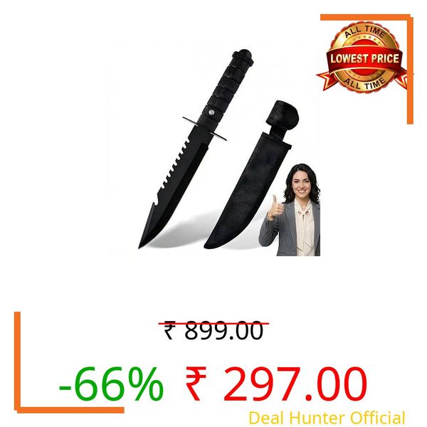 SIXSIGMA® Kitchen Utility Knife with Protective Cover | Carbon Steel Blade | Portable Manual Cutting Knife for Home and Kitchen | Black Handle – Pack of 1