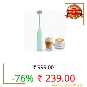 GUPPS Electric Milk Frother & Coffee Mixer – Handheld Whisk for Cappuccino, Latte, Macchiato, Protein Shakes, Cold Coffee & Egg Beating – Sea Green